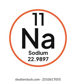 Sodium periodic table icon vector logo template. Na.