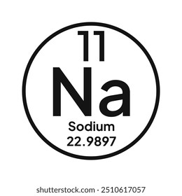 Sodium periodic table icon vector logo template. Na.