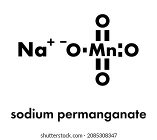 Sodium permanganate, chemical structure. Skeletal formula.