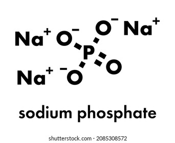 Sodium Phosphate, Chemical Structure. Skeletal Formula.