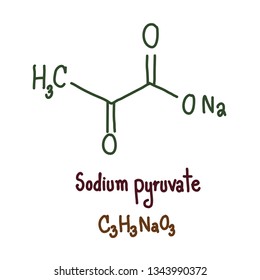 Sodium pyruvate is a salt of pyruvic acid. It is commonly added to cell culture media as an additional source of energy, but may  have protective effects against hydrogen peroxide. Blue  vector 