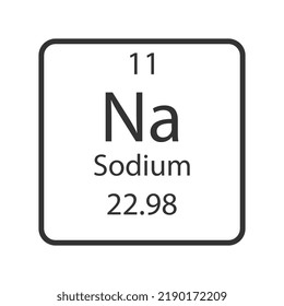 Sodium Symbol. Chemical Element Of The Periodic Table. Vector Illustration.