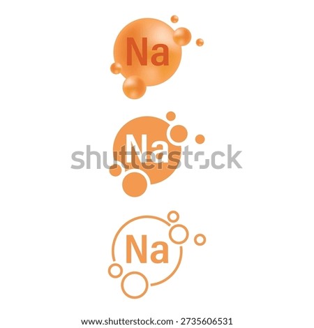 Sodium Symbol Icon Set Vector Design.