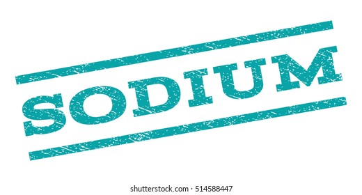 Sodium watermark stamp. Text tag between parallel lines with grunge design style. Rubber seal stamp with scratched texture. Vector color ink imprint on a white background.