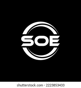 Diseño del logo de la carta SOE en la ilustración. Logo vector, diseños de caligrafía para logotipo, afiche, invitación, etc.