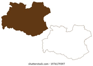 Soest district (Federal Republic of Germany, State of North Rhine-Westphalia, NRW, Arnsberg region) map vector illustration, scribble sketch Soest map