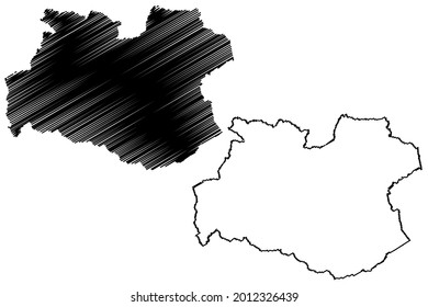 Soest district (Federal Republic of Germany, State of North Rhine-Westphalia, NRW, Arnsberg region) map vector illustration, scribble sketch Soest map