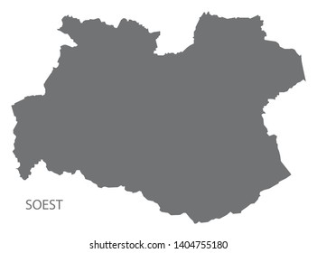 Soest grey county map of North Rhine-Westphalia DE