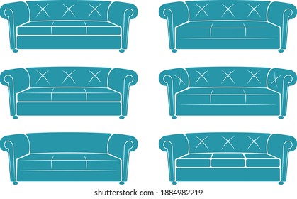 sofa for 3 people with different finishes