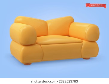 Icono del vector de dibujos animados Sofa 3d