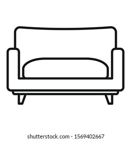 Sofa armchair icon. Outline sofa armchair vector icon for web design isolated on white background