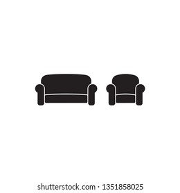 A  sofa and an armchair vector icon  .Illustration for your web -site, apps, business and home  .