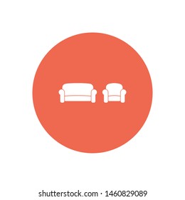 A sofa and an armchair vector icon .Illustration for your web -site, apps, business and home .
