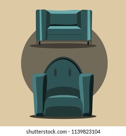 sofa and armchair vector illustration 