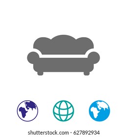 Sofa with armrest icon