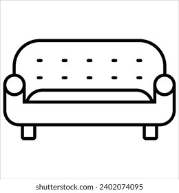 Sofa, Basic Furniture icon in thin line style