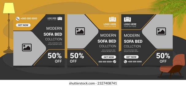 Sofa bed collection design for social media 2023