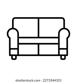 Sofa Bed, Living Room Icon Logo Design Vector Template Illustration Sign And Symbol Pixels Perfect