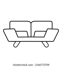 Ilustración del contorno de la cama de sofá. Adecuado para artículos de hogar e interior