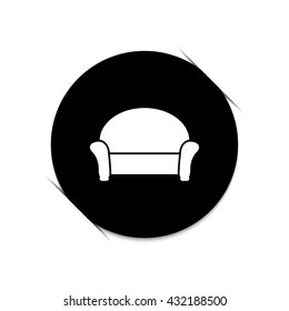 sofa -  black vector icon