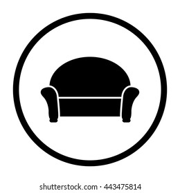 sofa -  black vector icon