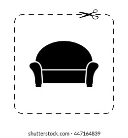 sofa  - black vector icon
