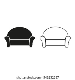 sofa   - black vector icon