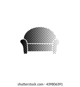 sofa - black vector icon;  halftone illustration
