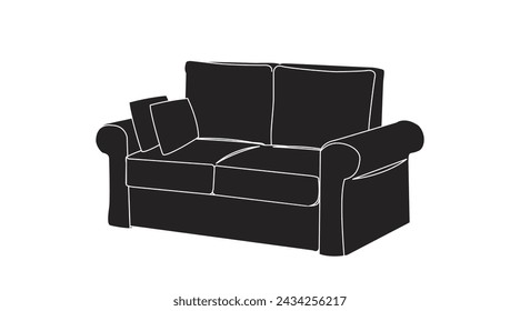 Ilustración en blanco y negro. Ilustración editable lineal vectorial