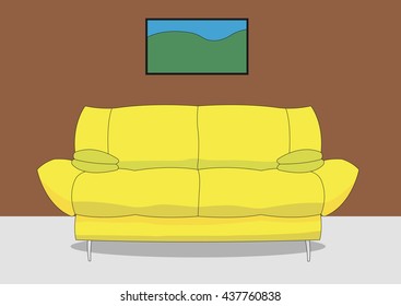 Sofa Business sign & Business card vector template for furniture store