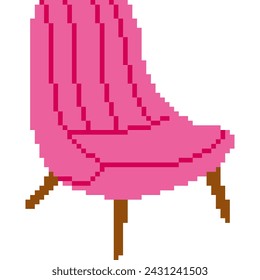 Sofa cartoon icon in pixel style