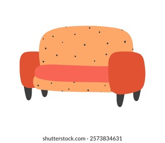 Sofa. Cartoon style drawing. Flat style. Living room