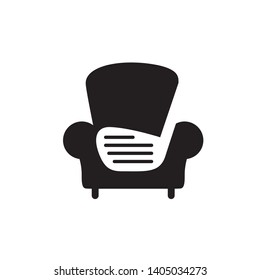 Sofa chair with golf stick negative space logo design