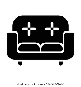 sofa chair icon interior household vector
