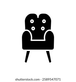 sofa chair icon, simple flat style, illustration, logo sign symbol pictogram template, for ui or ux isolated on white for mobile app, editable