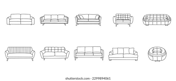 Sofa Chair Outline Illustration Design