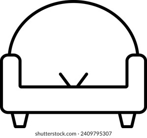 Sofa chair Outline vector illustration icon