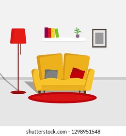 Sofa chair in room illustration vector