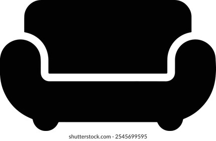 Sofa chair silhouette vector clipart illustration