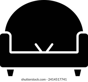 Sofa chair solid and glyph vector illustration