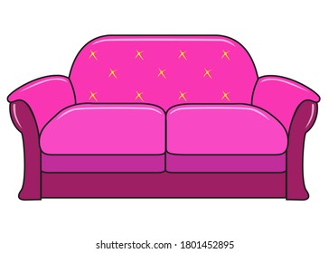 sofa chair vector illustration,isolated on white background for education,top view