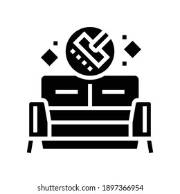 sofa cleaning glyph icon vector. sofa cleaning sign. isolated contour symbol black illustration