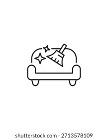 sofa cleaning icon, vector best line icon.