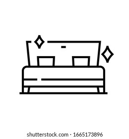 Sofa cleaning line icon, concept sign, outline vector illustration, linear symbol.