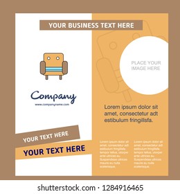 Sofa  Company Brochure Template. Vector Busienss Template
