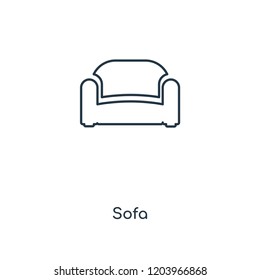 Sofa concept line icon. Linear Sofa concept outline symbol design. This simple element illustration can be used for web and mobile UI/UX.