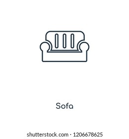 sofa concept line icon. Linear sofa concept outline symbol design. This simple element illustration can be used for web and mobile UI/UX.