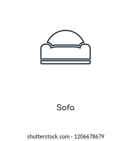 Sofa concept line icon. Linear Sofa concept outline symbol design. This simple element illustration can be used for web and mobile UI/UX.
