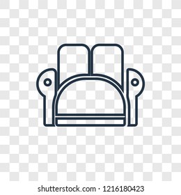Sofa concept vector linear icon isolated on transparent background, Sofa concept transparency concept in outline style