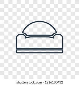 Sofa concept vector linear icon isolated on transparent background, Sofa concept transparency concept in outline style
